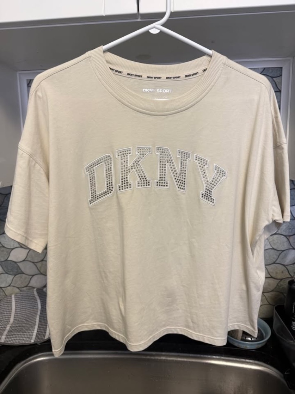 2 DKNY sport crop bling t-shirts